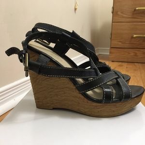 Black Strappy Aldo Wedges